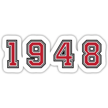 1948 year number - Sticker size S (10 x 10 cm) - white matte - Front