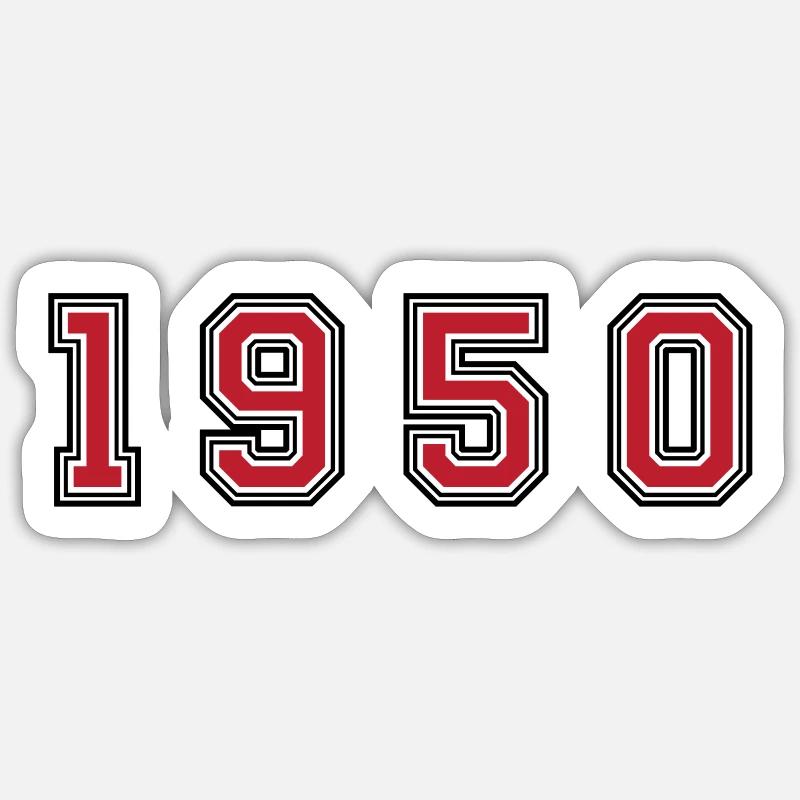1950 year number Sticker size S (10 x 10 cm)