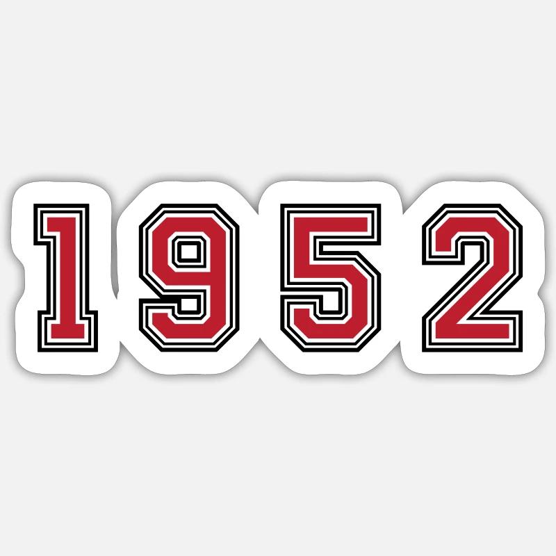 Numéro de l’année 1952 - Sticker taille S (10 x 10 cm) - blanc mat