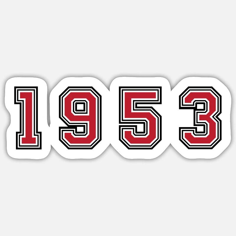 Numéro de l’année 1953 - Sticker taille S (10 x 10 cm) - blanc mat