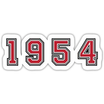 1954 year number - Sticker size S (10 x 10 cm) - white matte - Front