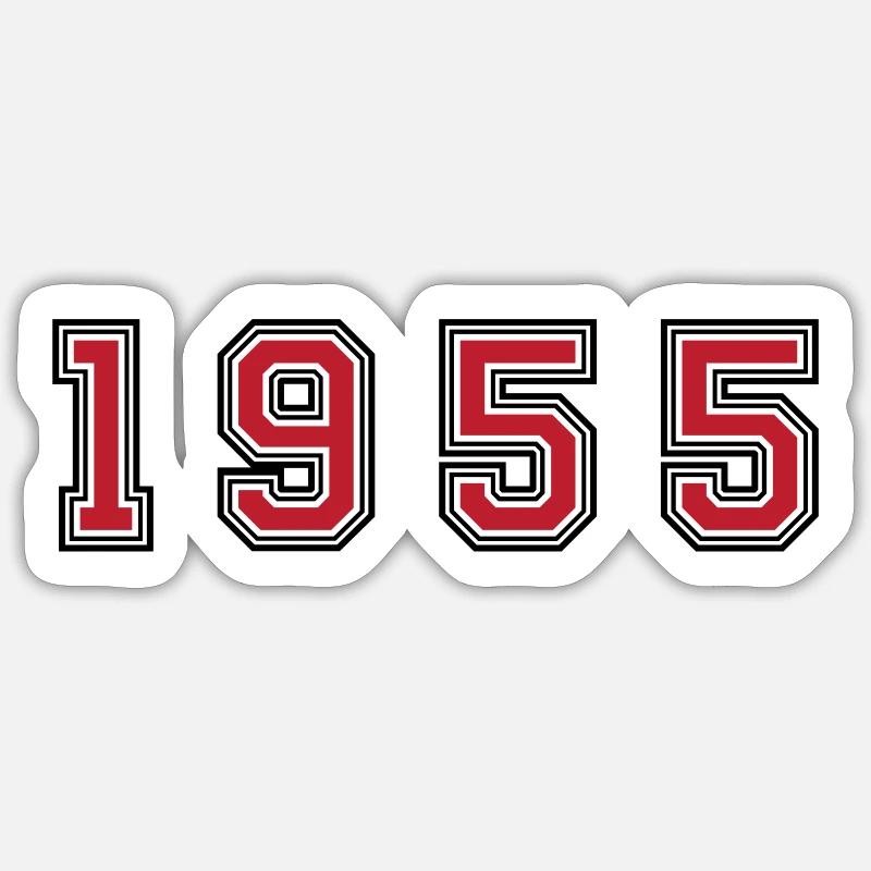 1955 year number - Sticker size S (10 x 10 cm) - white matte
