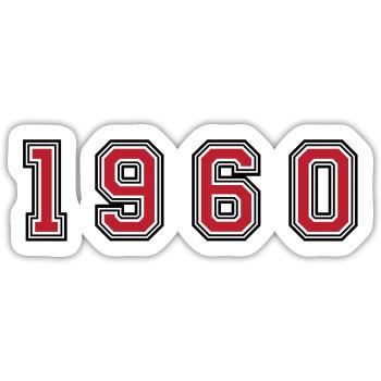 Numéro de l’année 1960 - Sticker taille S (10 x 10 cm) - blanc mat - Devant