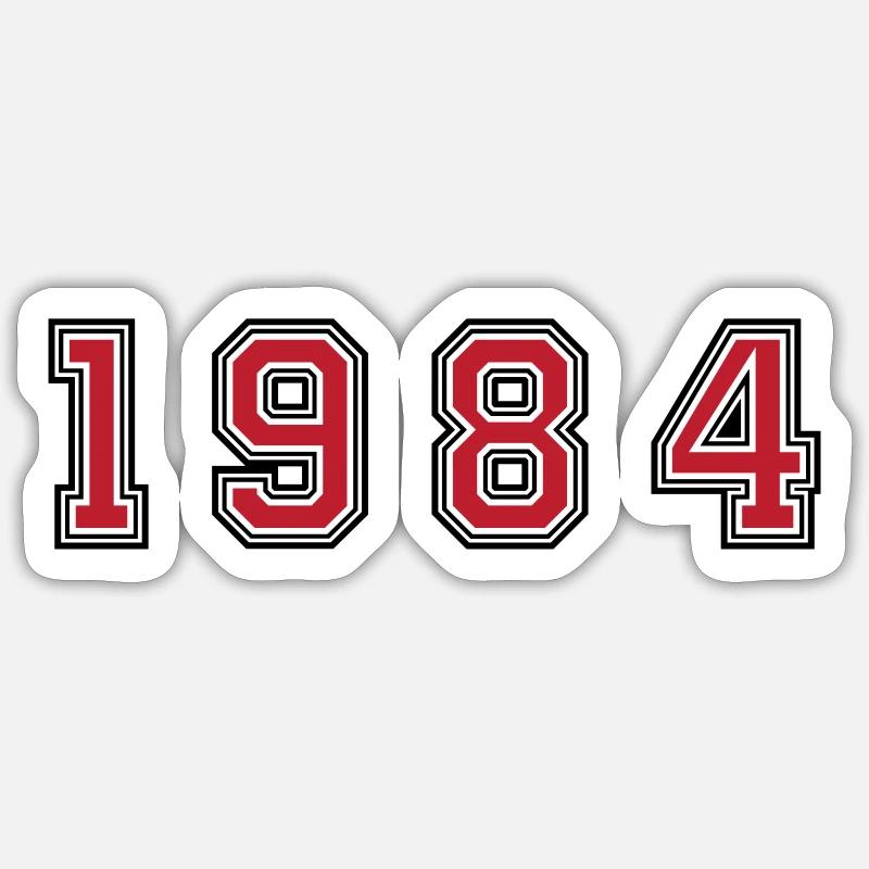Numéro de l’année 1984 - Sticker taille S (10 x 10 cm) - blanc mat