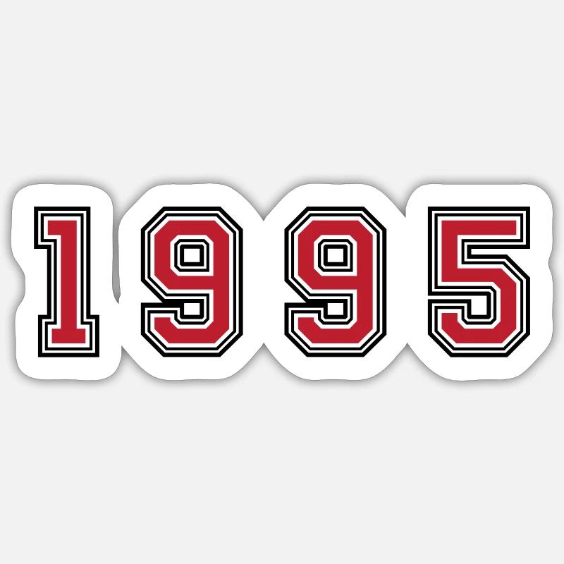 1995 year number - Sticker size S (10 x 10 cm) - white matte