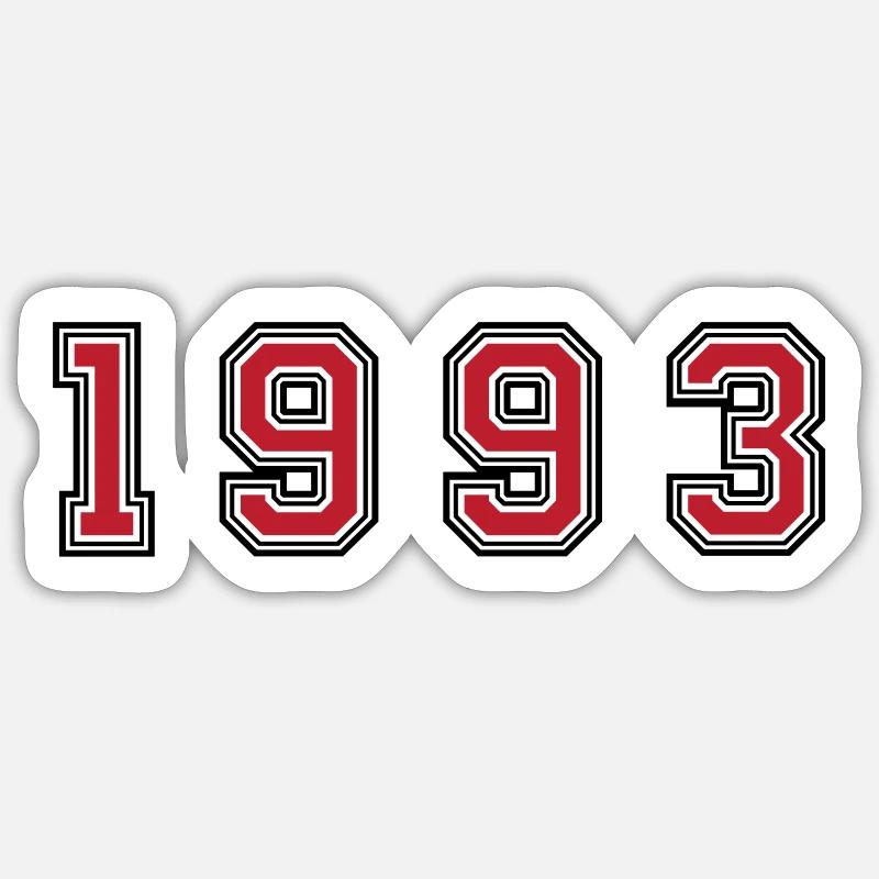Numéro de l’année 1993 - Sticker taille S (10 x 10 cm) - blanc mat