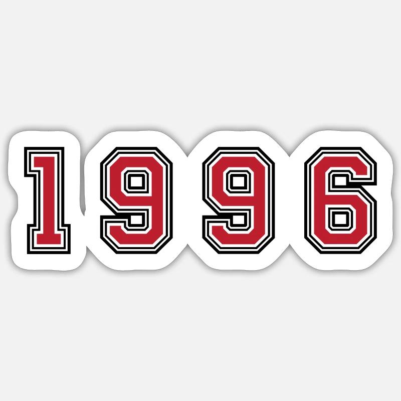 1996 year number - Sticker size S (10 x 10 cm) - white matte