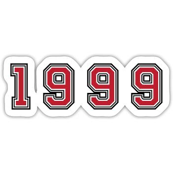 Numéro de l’année 1999 - Sticker taille S (10 x 10 cm) - blanc mat - Devant