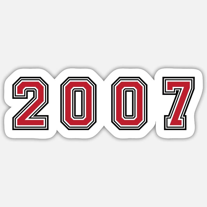 2007 year number - Sticker size S (10 x 10 cm) - white matte