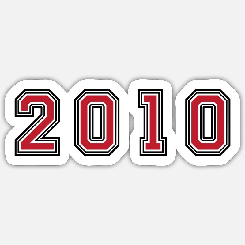 2010 year number - Sticker size S (10 x 10 cm) - white matte