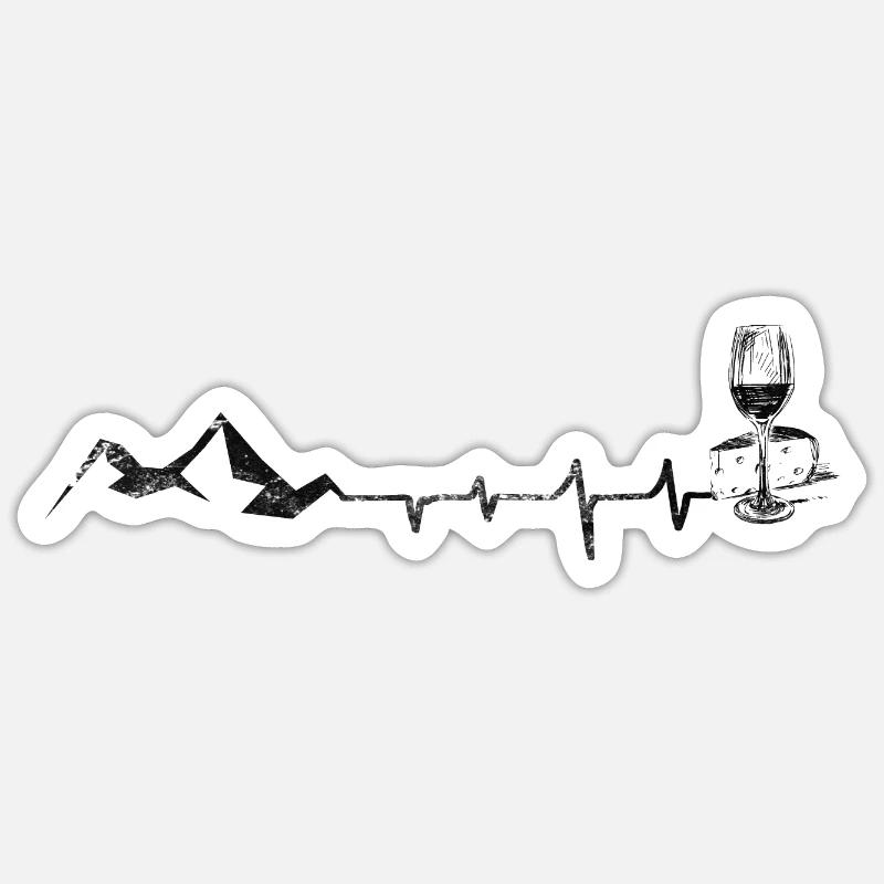 Palpitations - Wine - Mountain - (2) - Sticker size S (10 x 10 cm) - white matte