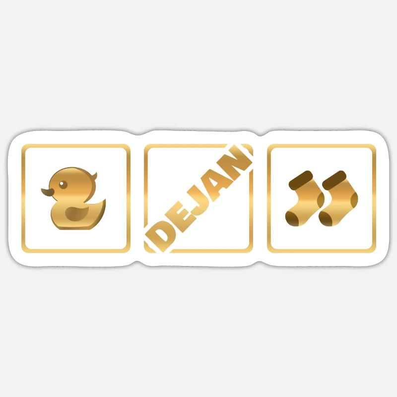 Geburt Dejan - Sticker Größe S (10 x 10 cm) - Mattweiß