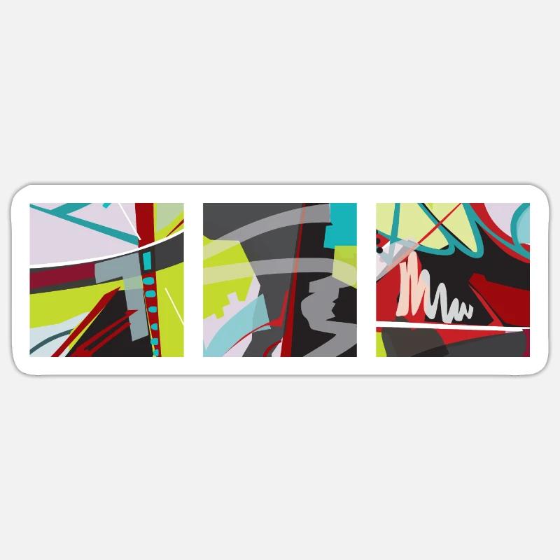 Trilogie de couleurs, de lignes et de surfaces ! Sticker taille S (10 x 10 cm)