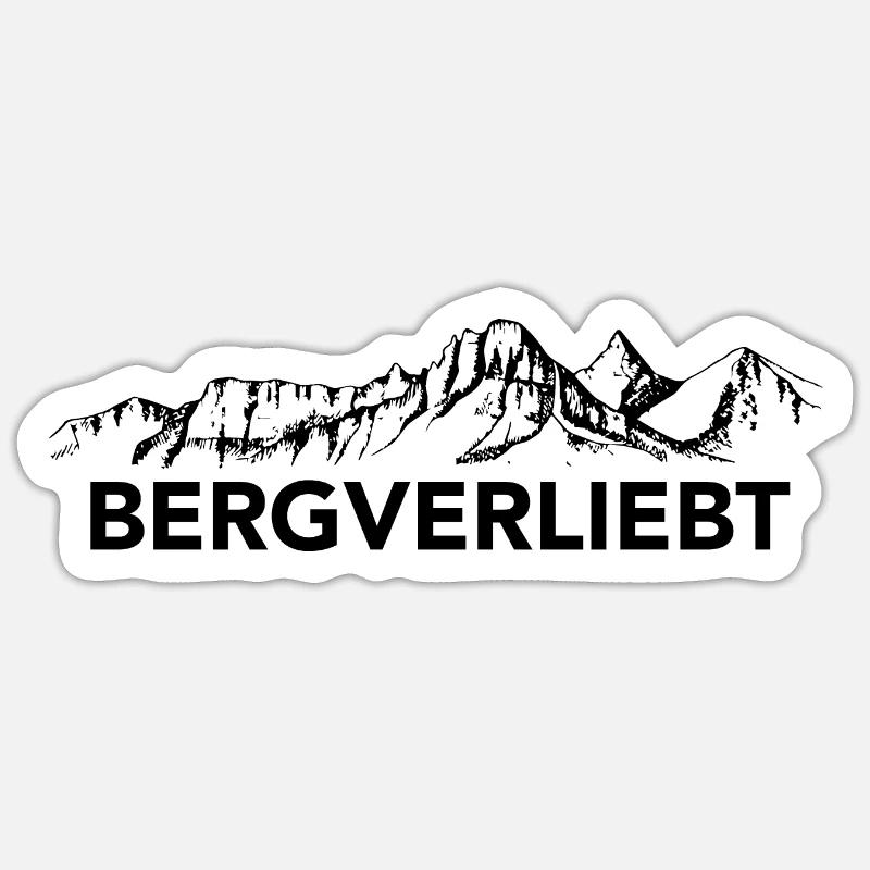 Bergverliebt - - Sticker Größe S (10 x 10 cm) - Mattweiß
