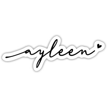 Ayleen Schreibschrift Name - Sticker Größe S (10 x 10 cm) - Mattweiß - Vorne