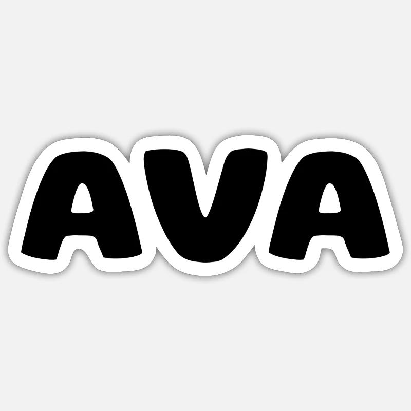 Name - Ava - Sticker size S (10 x 10 cm) - white matte