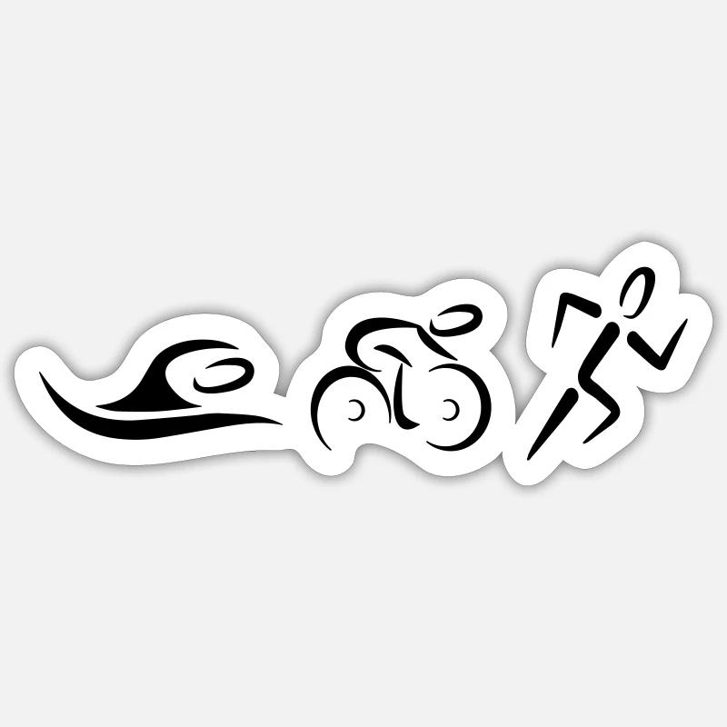 Triathlon - Sticker Größe S (10 x 10 cm) - Mattweiß