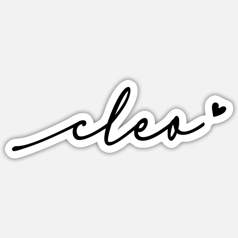 Cleo Cursive Name - Sticker size S (10 x 10 cm) - white matte