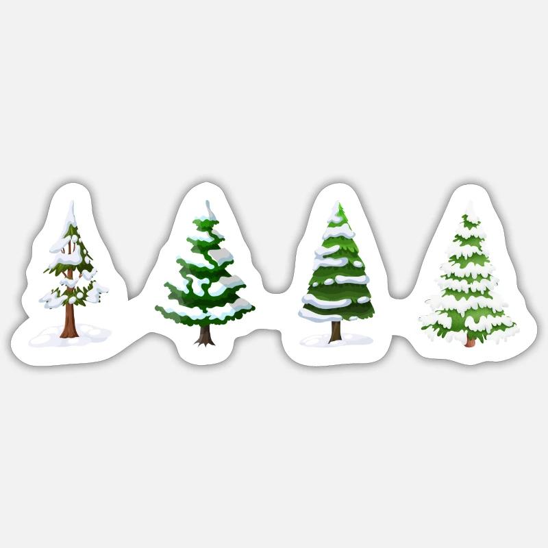 Verschneiter Weihnachtsbaum - Sticker Größe S (10 x 10 cm) - Mattweiß