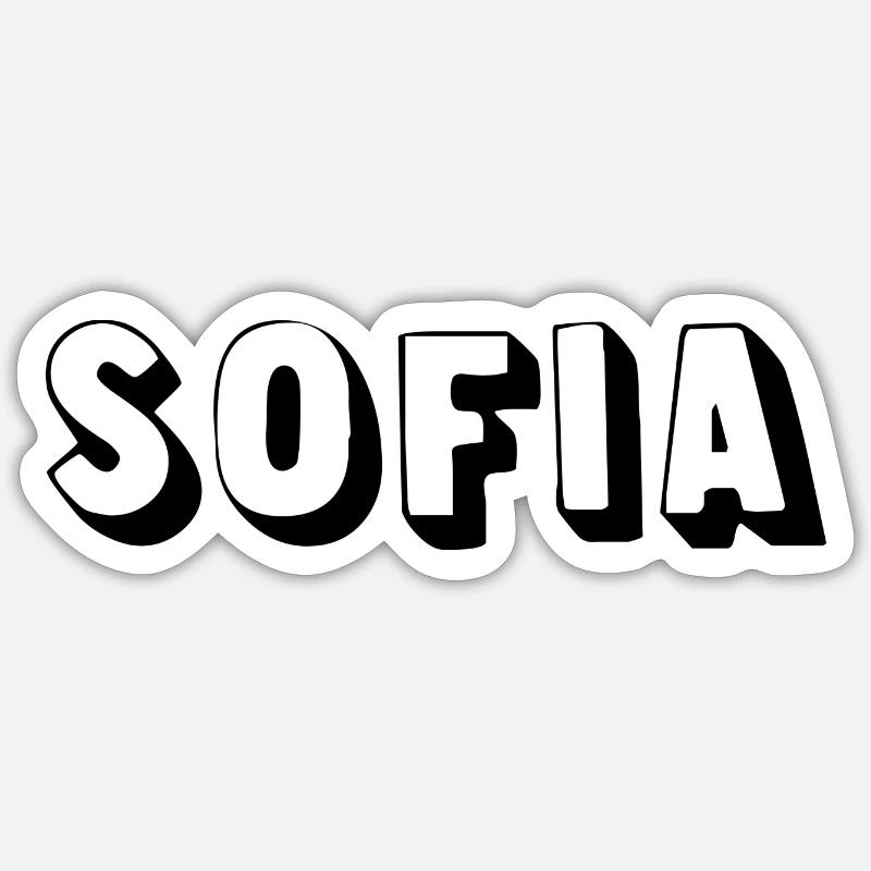 Name - Sofia - Sticker Größe S (10 x 10 cm) - Mattweiß