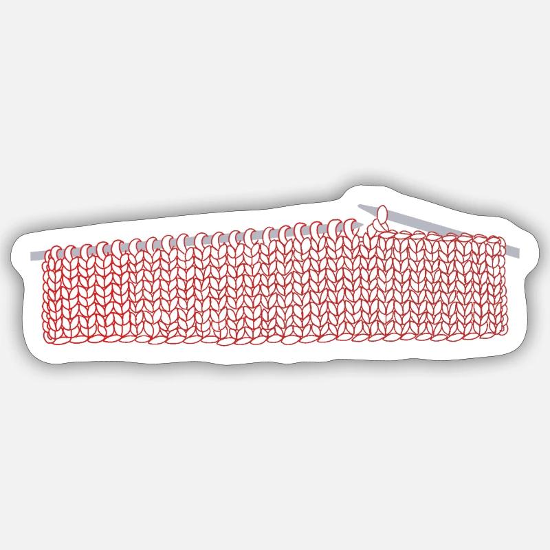 Strick - Sticker Größe S (10 x 10 cm) - Mattweiß