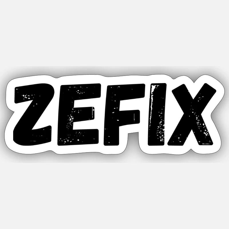 Zefix - Sticker Größe S (10 x 10 cm) - Mattweiß