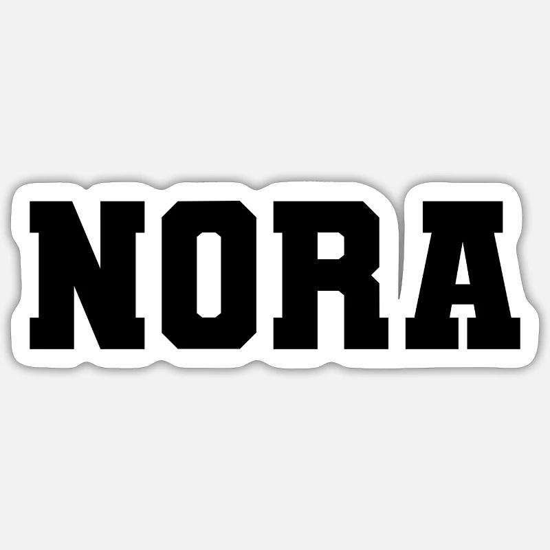 Nom- Nora - Sticker taille S (10 x 10 cm) - blanc mat