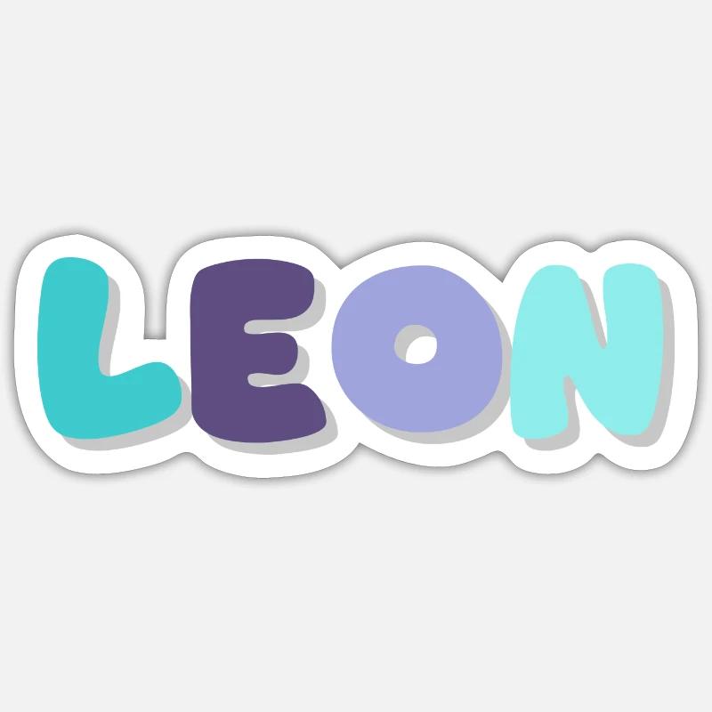 Name - Leon - Sticker size S (10 x 10 cm) - white matte
