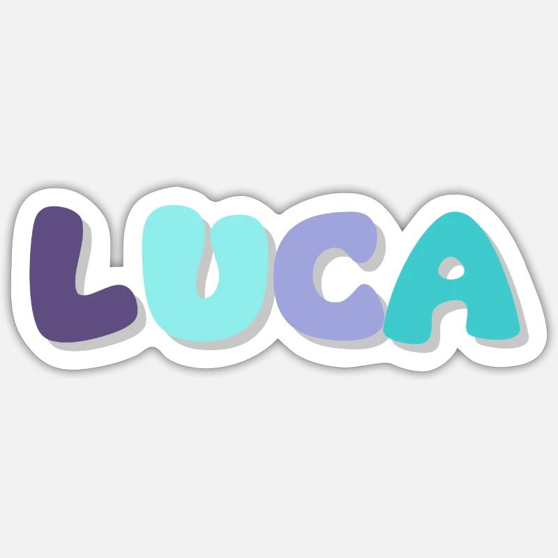 Nom - Luca - Sticker taille S (10 x 10 cm) - blanc mat