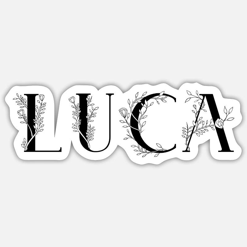 Name - Luca - Sticker size S (10 x 10 cm) - white matte