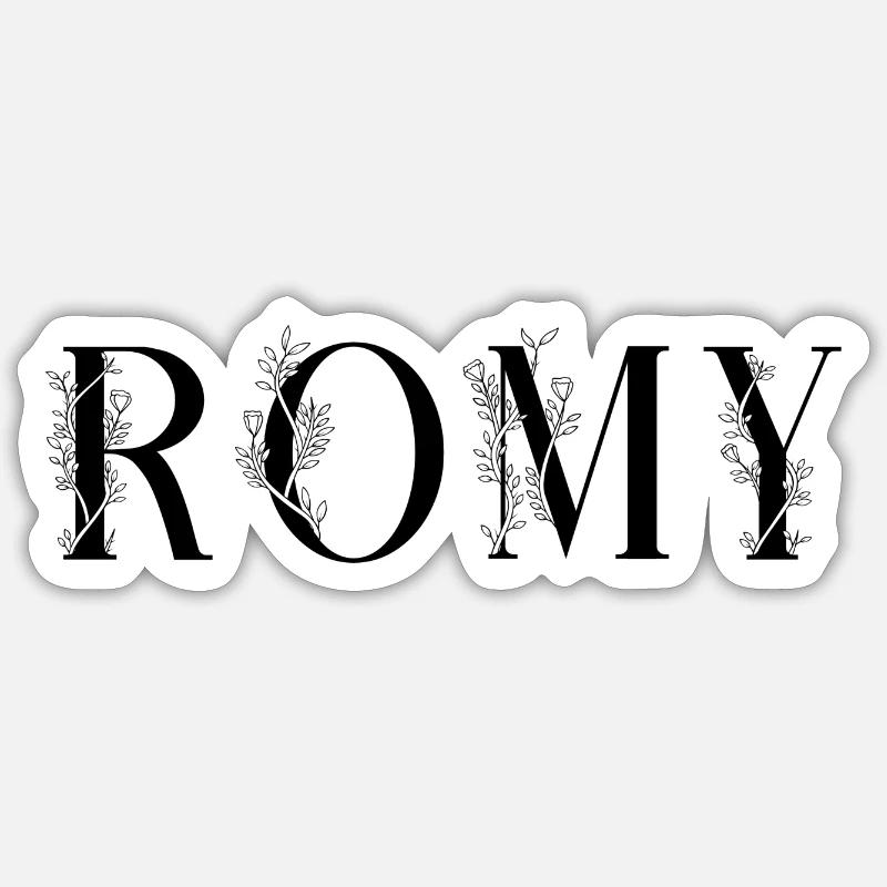 Nom - Romy - Sticker taille S (10 x 10 cm) - blanc mat