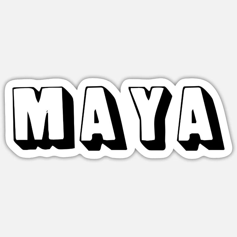 Name - Maya - Sticker Größe S (10 x 10 cm) - Mattweiß