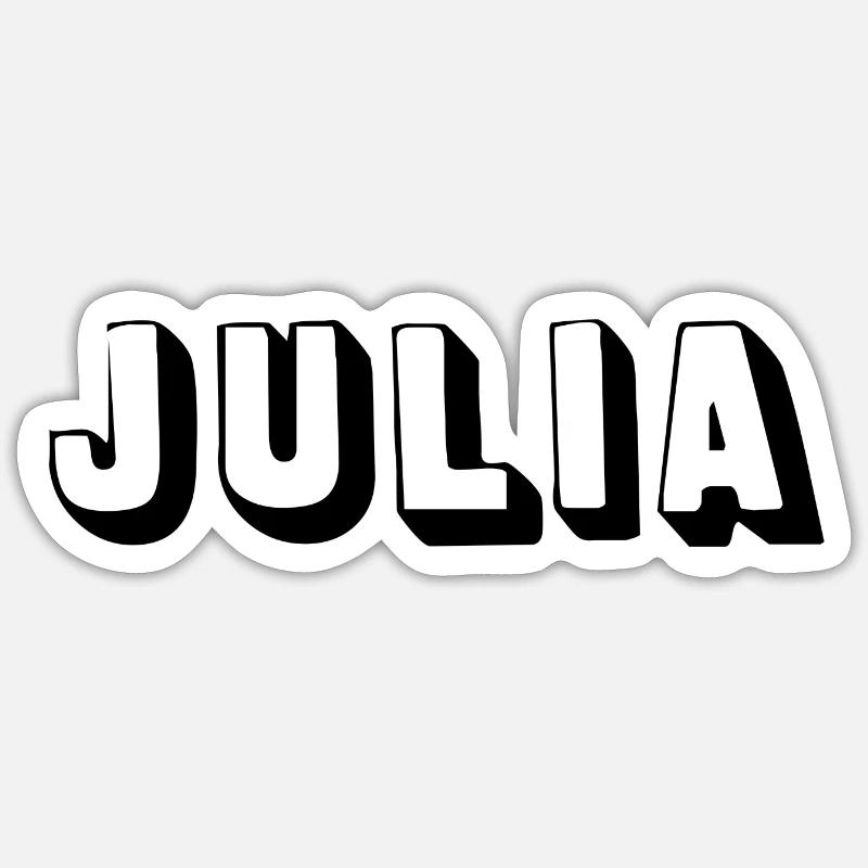 Nom - Julia - Sticker taille S (10 x 10 cm) - blanc mat