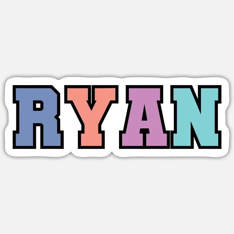 Name - Ryan - Sticker Größe S (10 x 10 cm) - Mattweiß