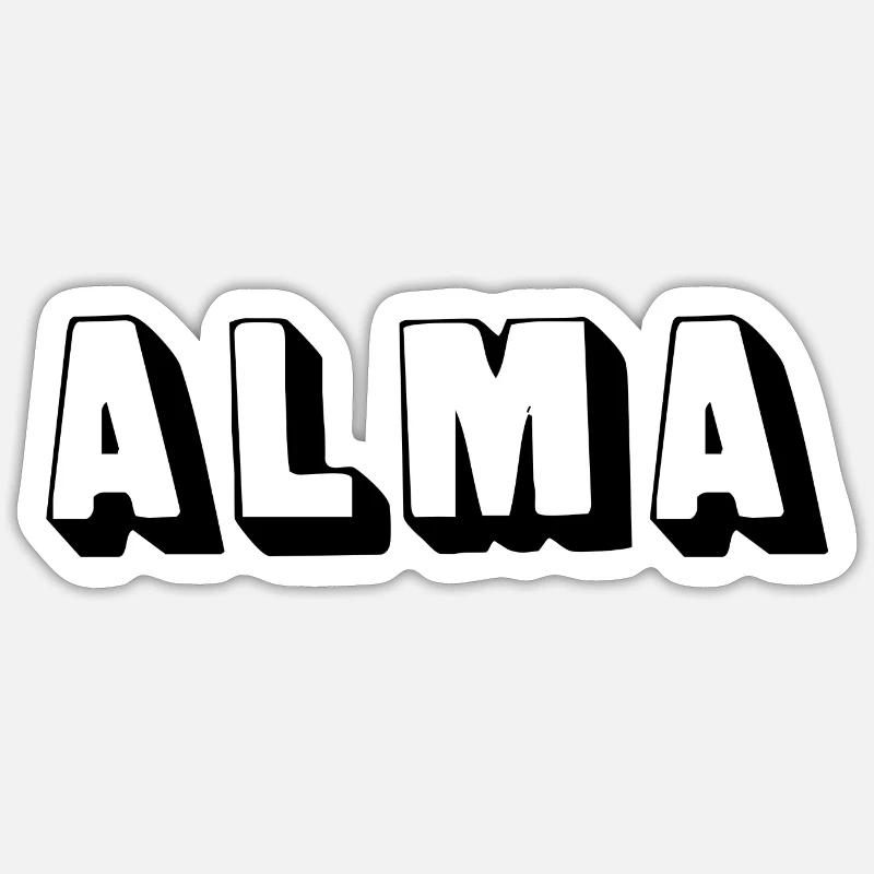 Name - Alma - Sticker Größe S (10 x 10 cm) - Mattweiß