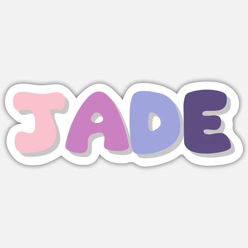 Name - Jade - Sticker size S (10 x 10 cm) - white matte