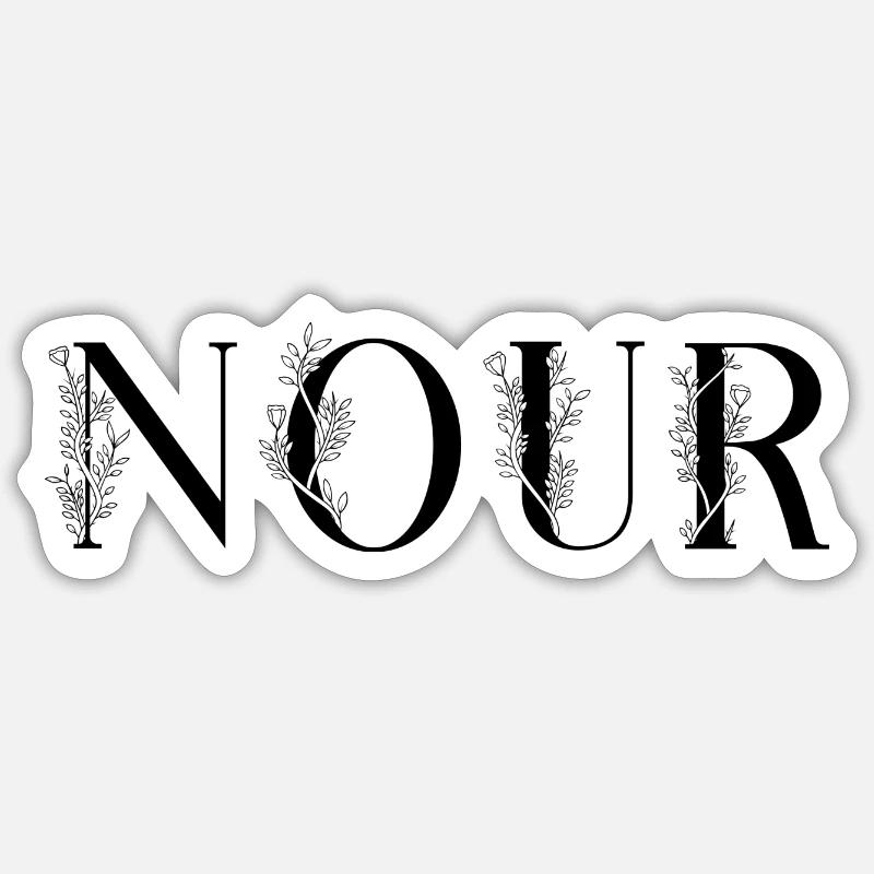 Name - Nour - Sticker size S (10 x 10 cm) - white matte