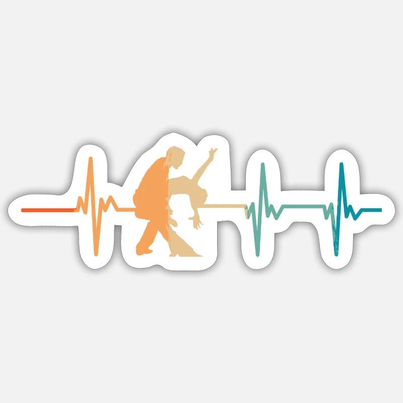 Herzschlag tanzen - Sticker Größe S (10 x 10 cm) - Mattweiß