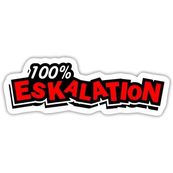Eskalation 100% - Sticker Größe S (10 x 10 cm) - Mattweiß - Vorne