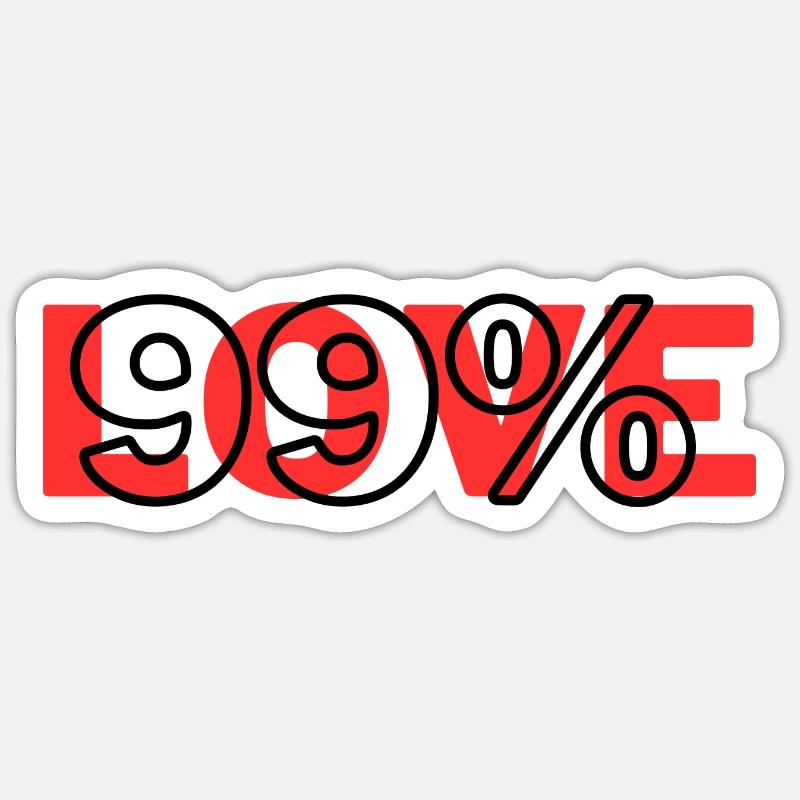 Love99% - Sticker size S (10 x 10 cm) - white matte