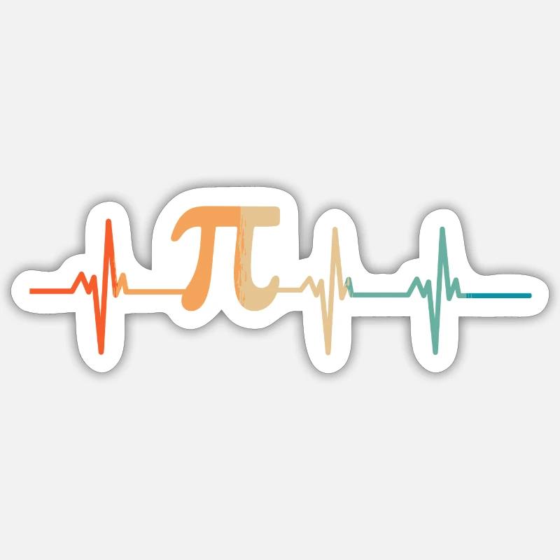 Pi Herzschlag Mathematik - Sticker Größe S (10 x 10 cm) - Mattweiß