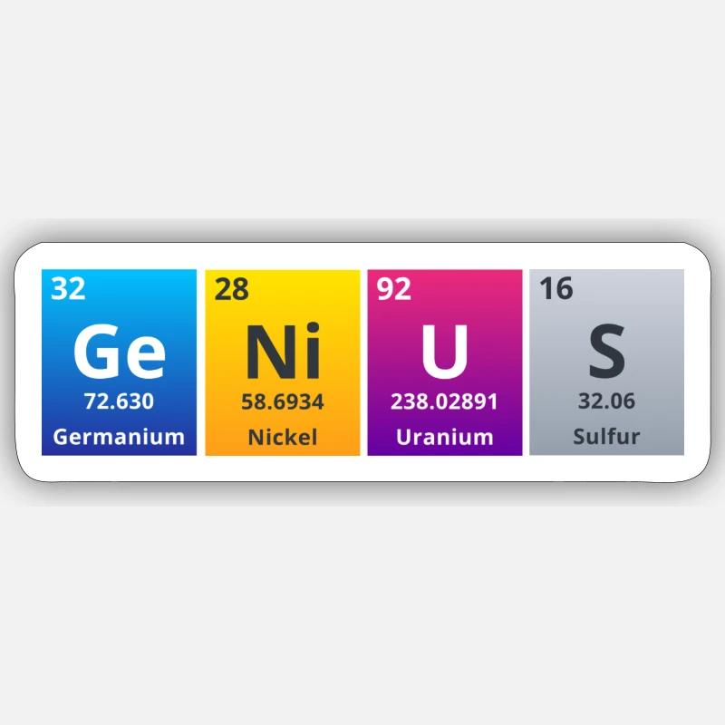 Genius - Sticker size S (10 x 10 cm) - white matte