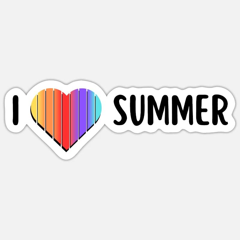 I love Summer - Sticker size S (10 x 10 cm) - white matte