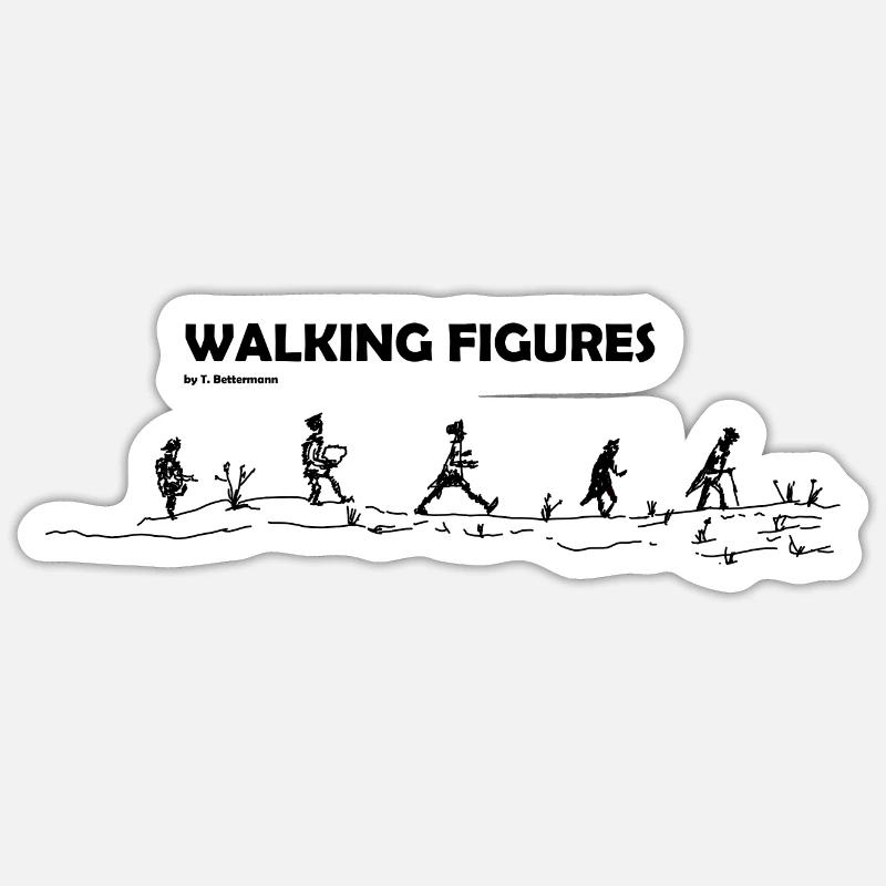 Walking Figures - Sticker size S (10 x 10 cm) - white matte