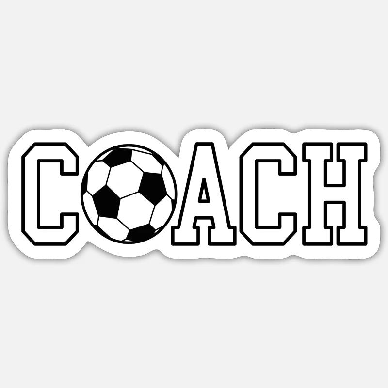 Fussball Coach Trainer - Sticker Größe S (10 x 10 cm) - Mattweiß