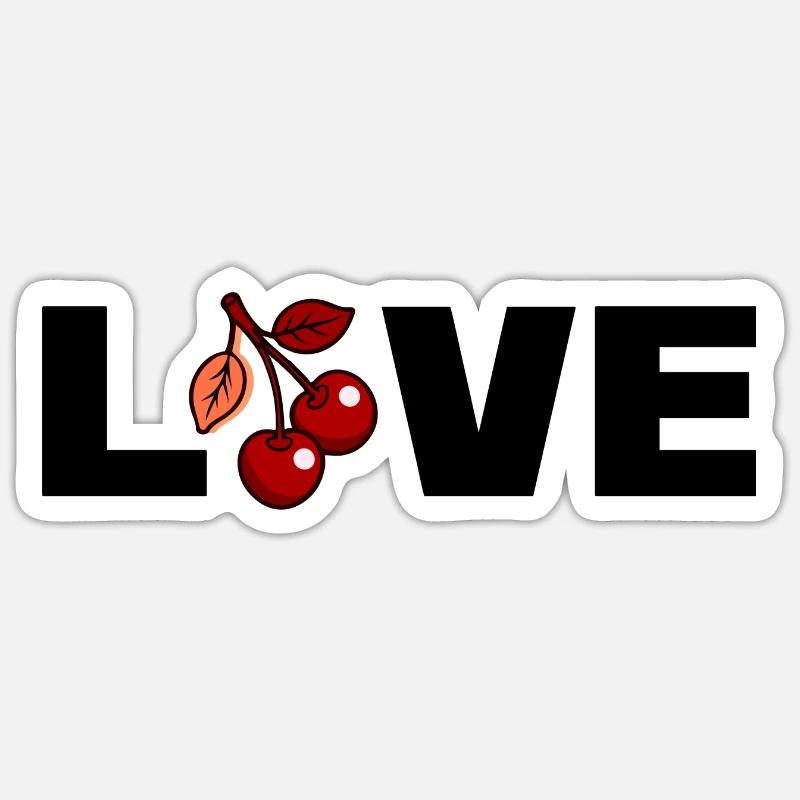 Love Cherries - Sticker size S (10 x 10 cm) - white matte