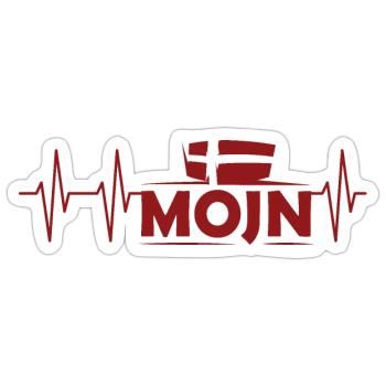 pulse mojn dansk moin denmark symbol heartbeat - Sticker size S (10 x 10 cm) - white matte - Front