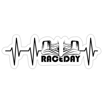 puls raceday formula racing Symbol icon herzschlag - Sticker Größe S (10 x 10 cm) - Mattweiß - Vorne