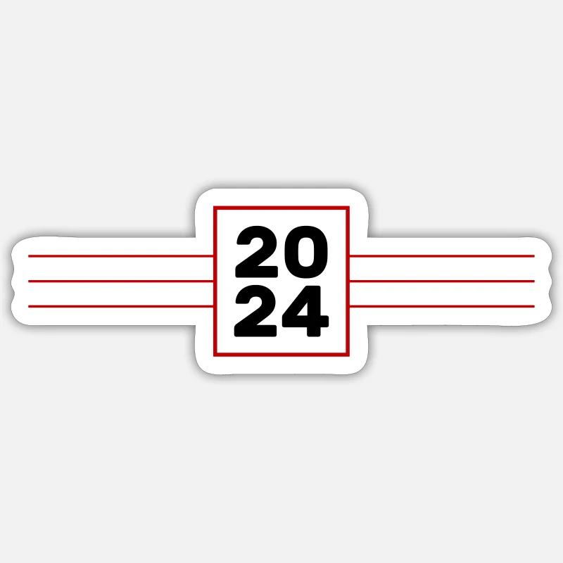 Année 2024 - Sticker taille S (10 x 10 cm) - blanc mat