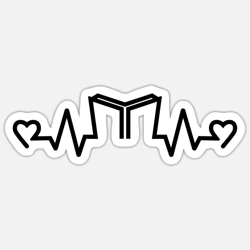 Heart Rate Book Reader, Reader, Books Sticker size S (10 x 10 cm)